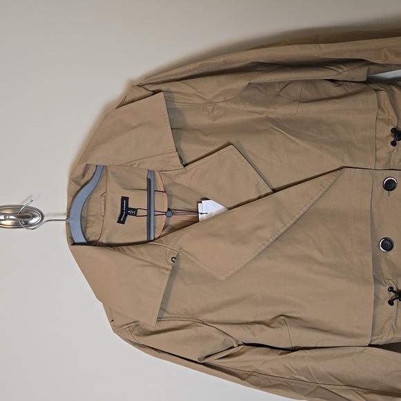 NWT Universal Standard Tan/Khaki Cropped Trench Coat Size 14-16 - Picture 2 of 13